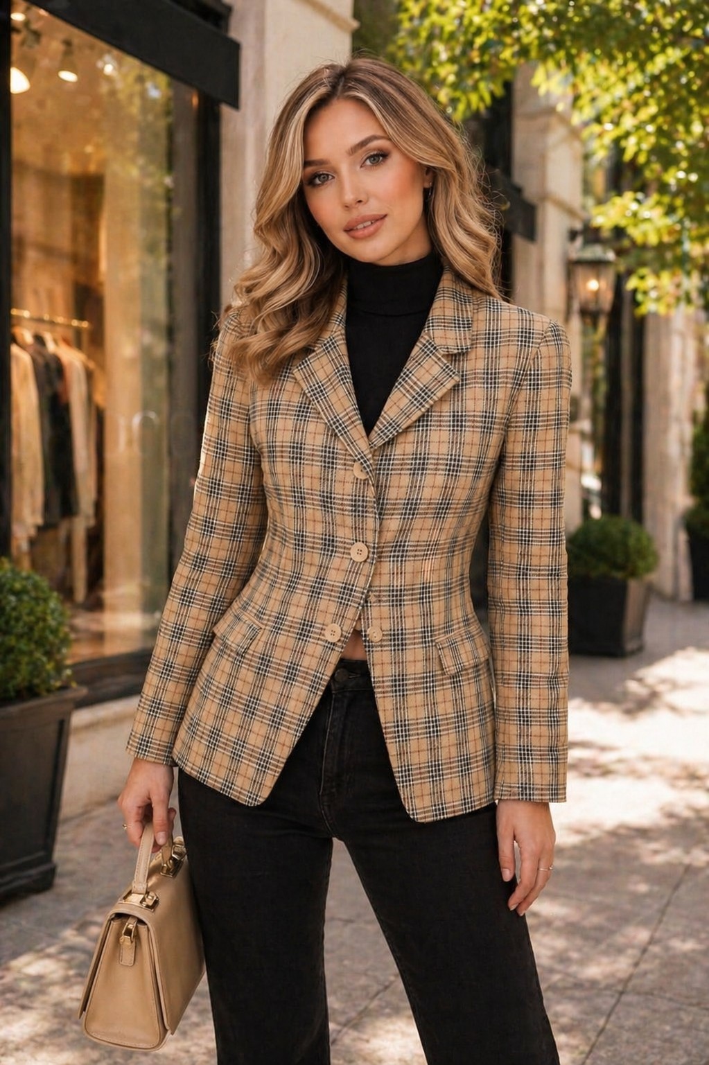 Blazer clásico cuadros Pilar Estilo
