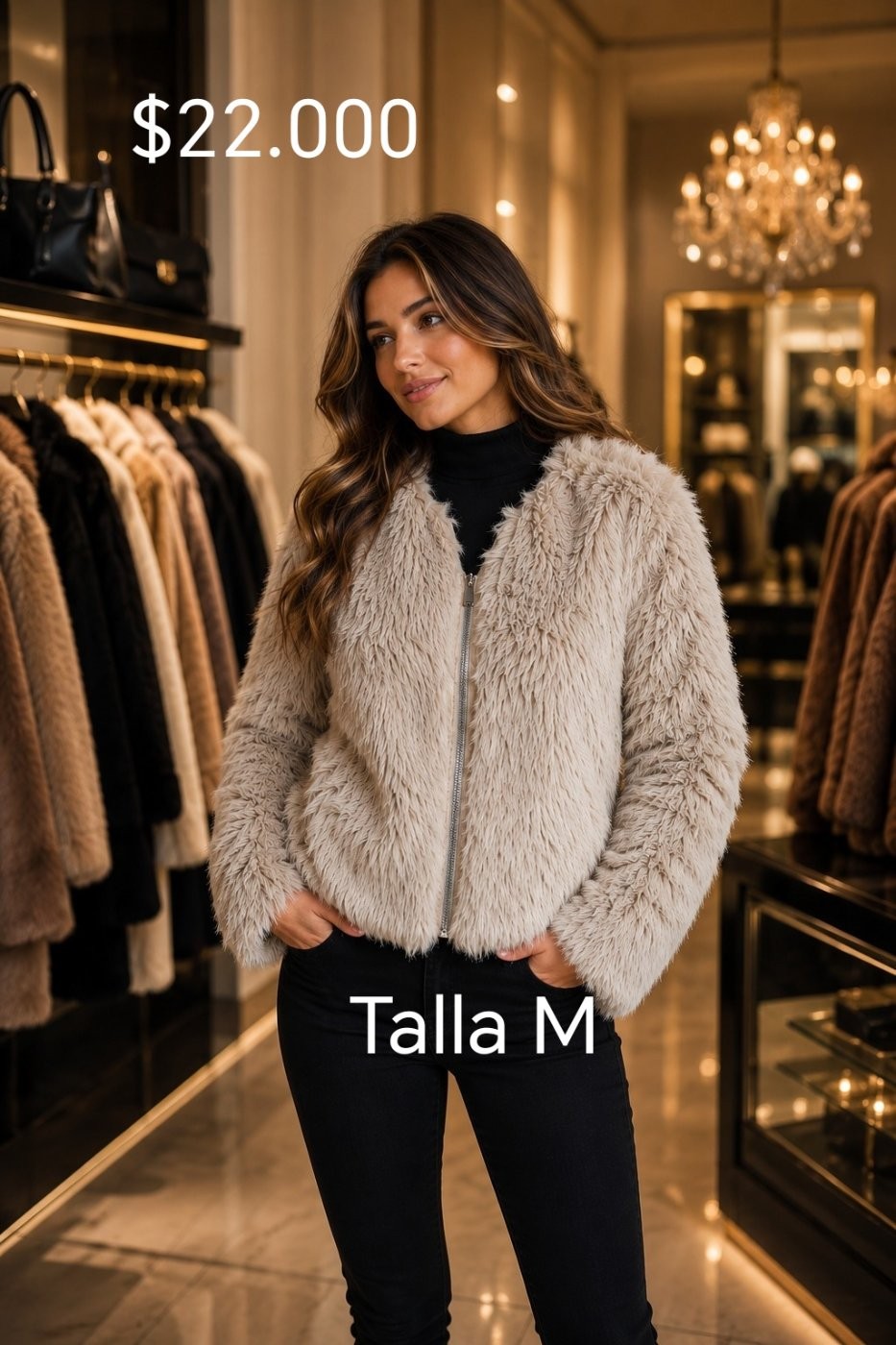 Chaqueta de peluche beige