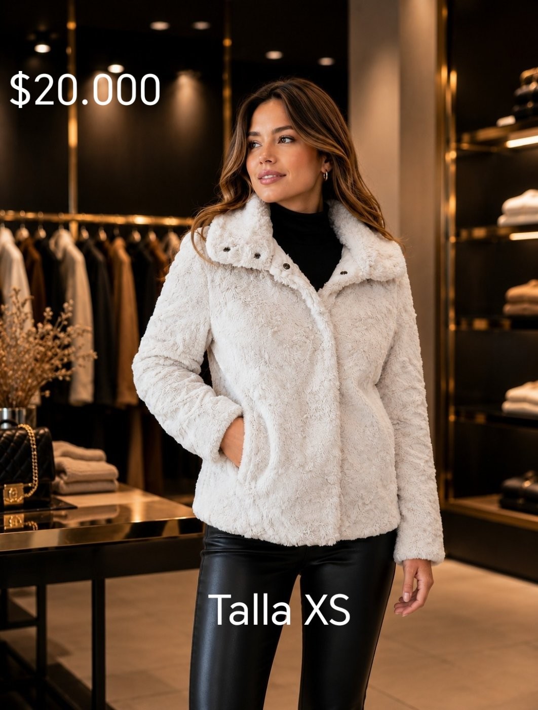 Chaqueta peluche blanca Pilar Estilo